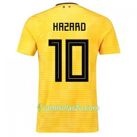 Camisolas de Futebol Bélgica Hazard 10 Equipamento Alternativa Copa do Mundo 2018 Manga Curta